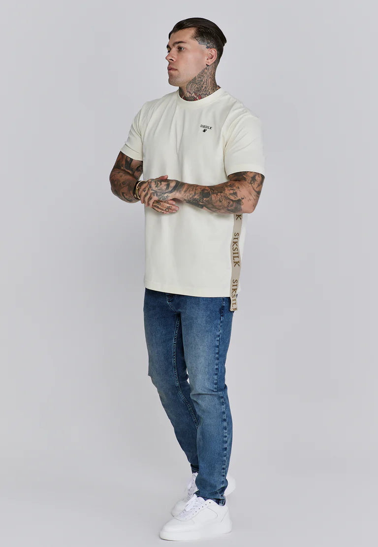 SikSilk Ecru Oversized Tričko