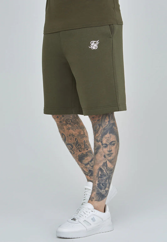 Siksilk Khaki fleecové teplákové šortky Essential