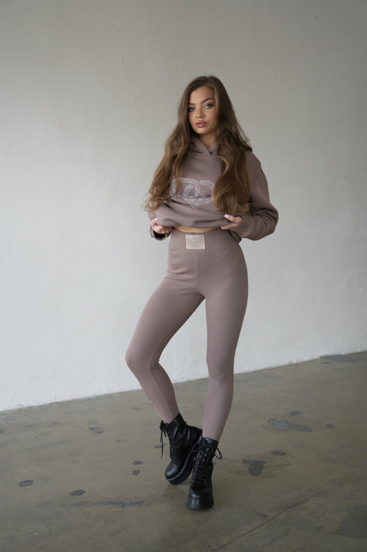 BRANDENBURG COUTURE DÁMSKE LEGÍNY BG GLITTER | CAPPUCINO